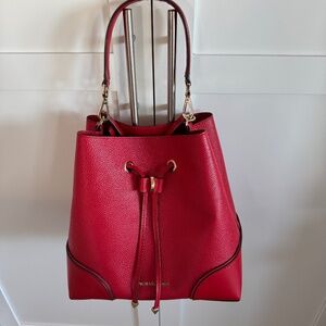 Michael Kors Scarlet Leather Bucket Bag